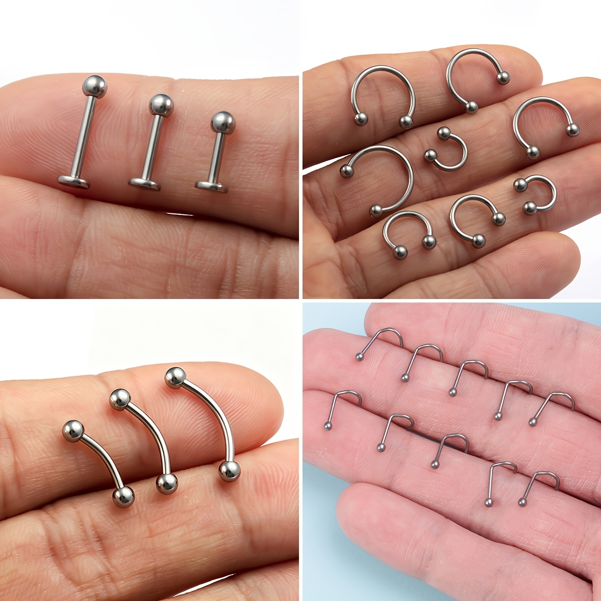 6pcs G23 Titanium Piercing Jewelry Set
